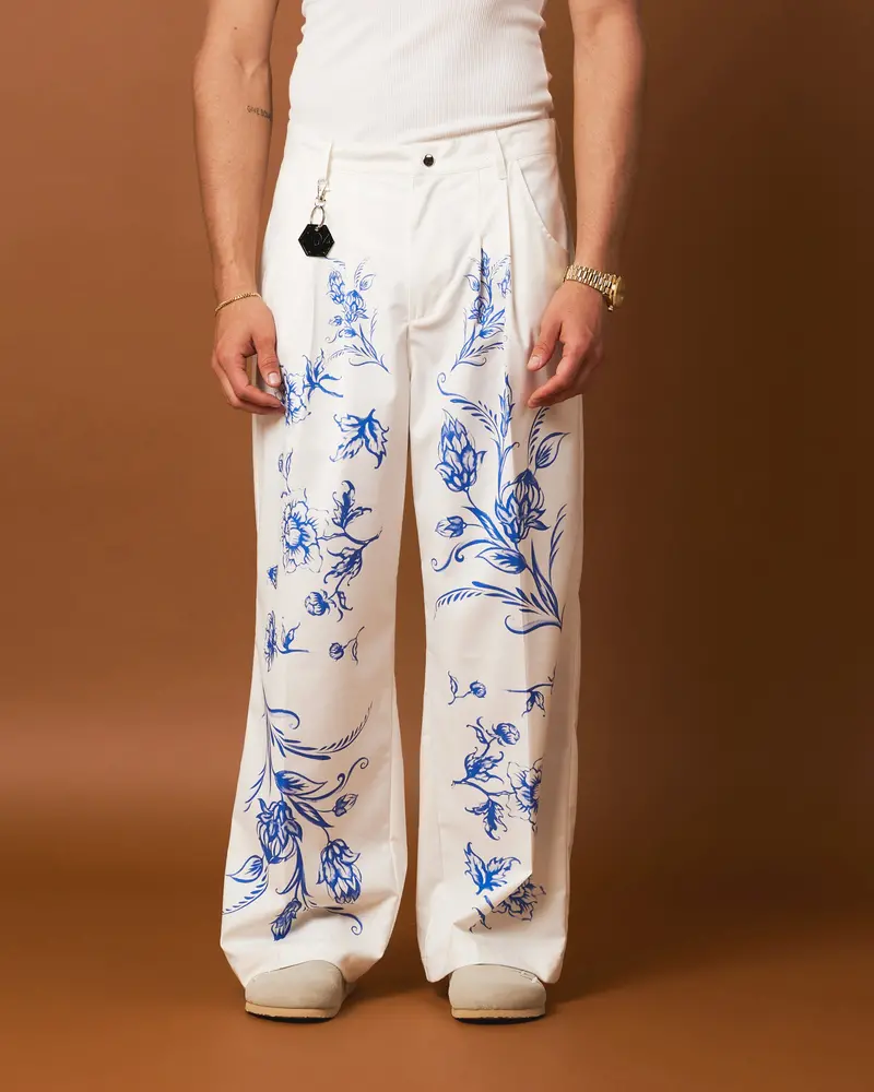 404 Ceramic Flare Trousers Off White 1