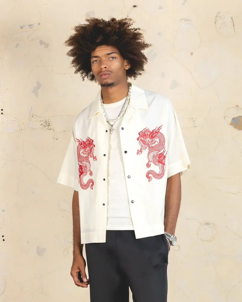 404 Drago Button Up Shirt Off White 1