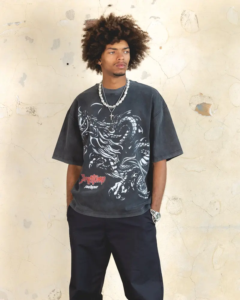 404 Dragon Vintage T-Shirt Vintage Charcoal 1