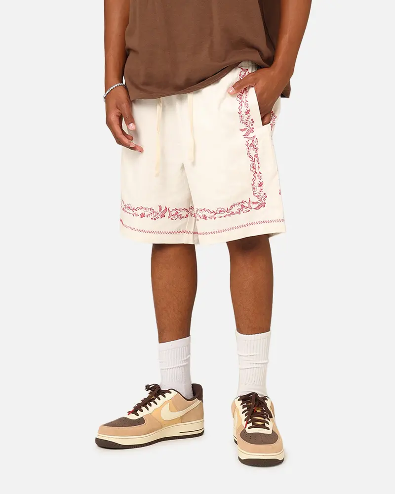 404 Frontier Linen Blend Shorts Off White 1