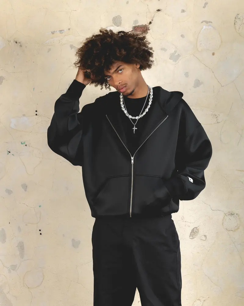 404 Function Zip Hoodie Black 1