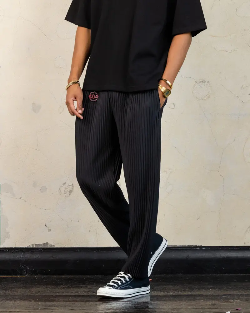 404 Harbour Plisse Pants Black 1