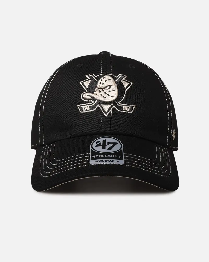 47 Brand Anaheim Ducks 'Contrast Stitch' 47 Clean Up Strapback Black/Bone 1