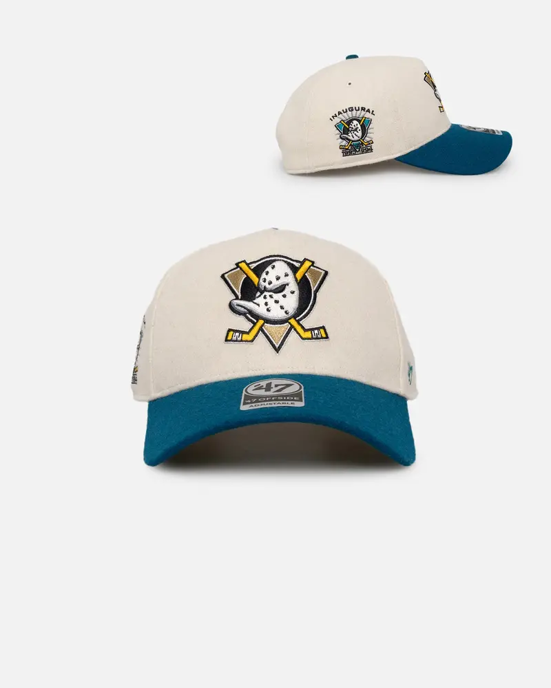 47 Brand Anaheim Ducks 'Wooly Offside Dt' Sure Shot Snapback Natural/Dark Teal 1