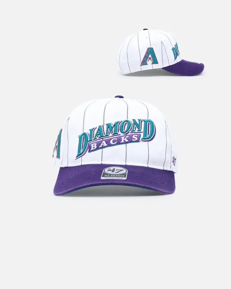 47 Brand Arizona Diamondbacks 'Double Header Pinstripe' '47 Hitch Snapback White 1