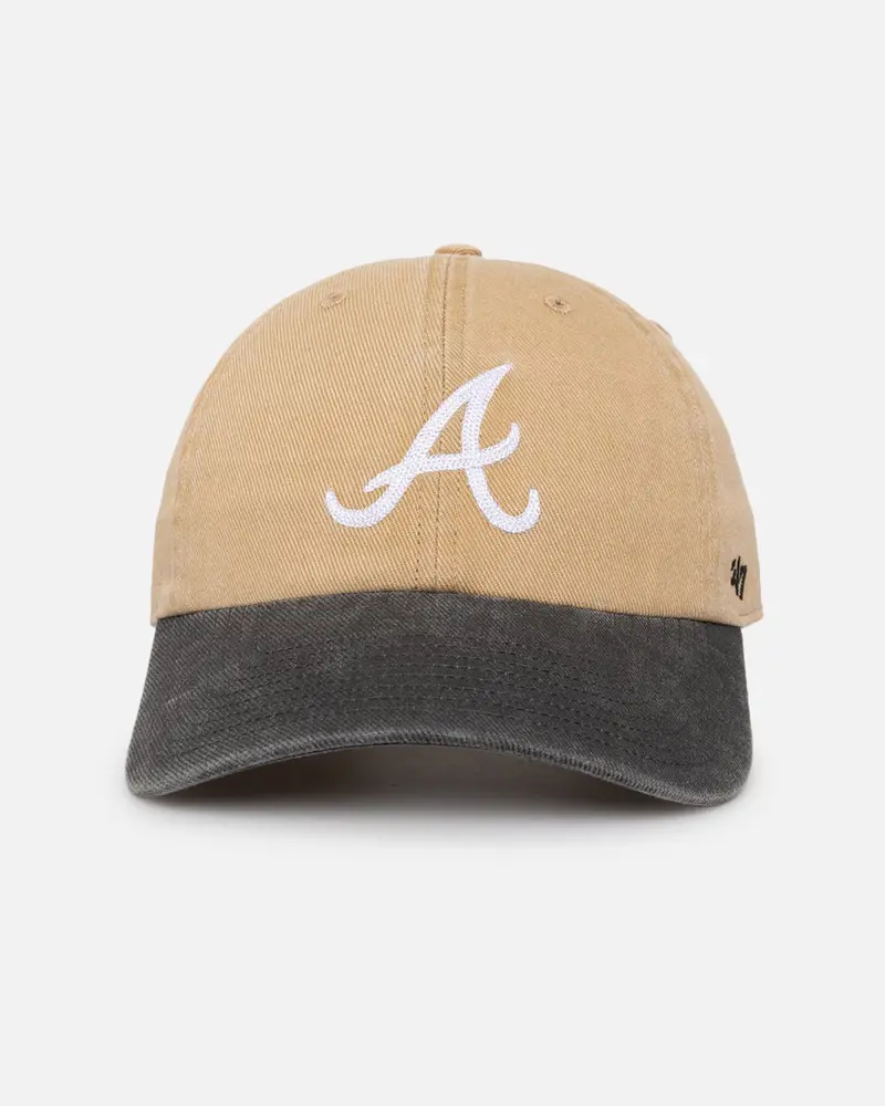 47 Brand Atlanta Braves 47 Clean Up Strapback Khaki 1