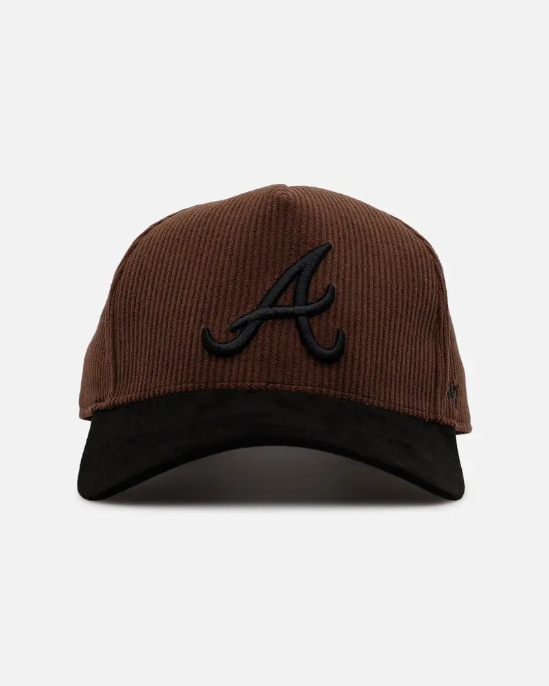 47 Brand Atlanta Braves 'Barren' Offside Dt Corduroy Snapback Brown/Black 1