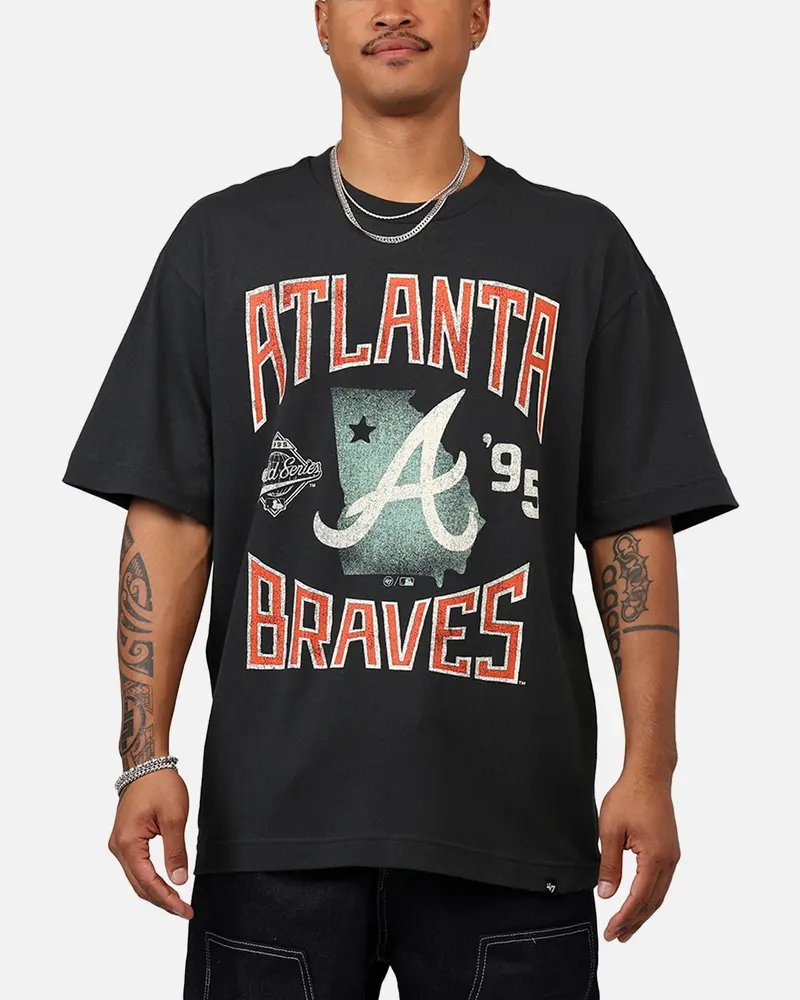 47 Brand Atlanta Braves 'Mlb Trophy Case' Premium T-Shirt Black 1