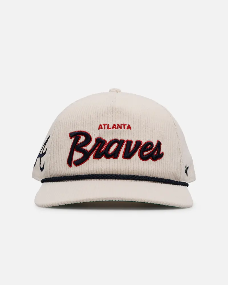 47 Brand Atlanta Braves 'Natural Script' Premium Hitch Corduroy Snapback Natural 1