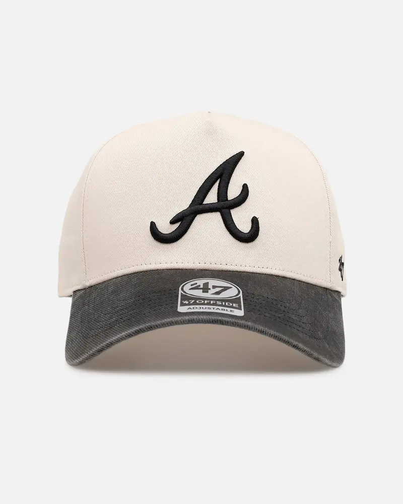 47 Brand Atlanta Braves 'Washed Black Visor' 47 Offside Snapback Natural 1