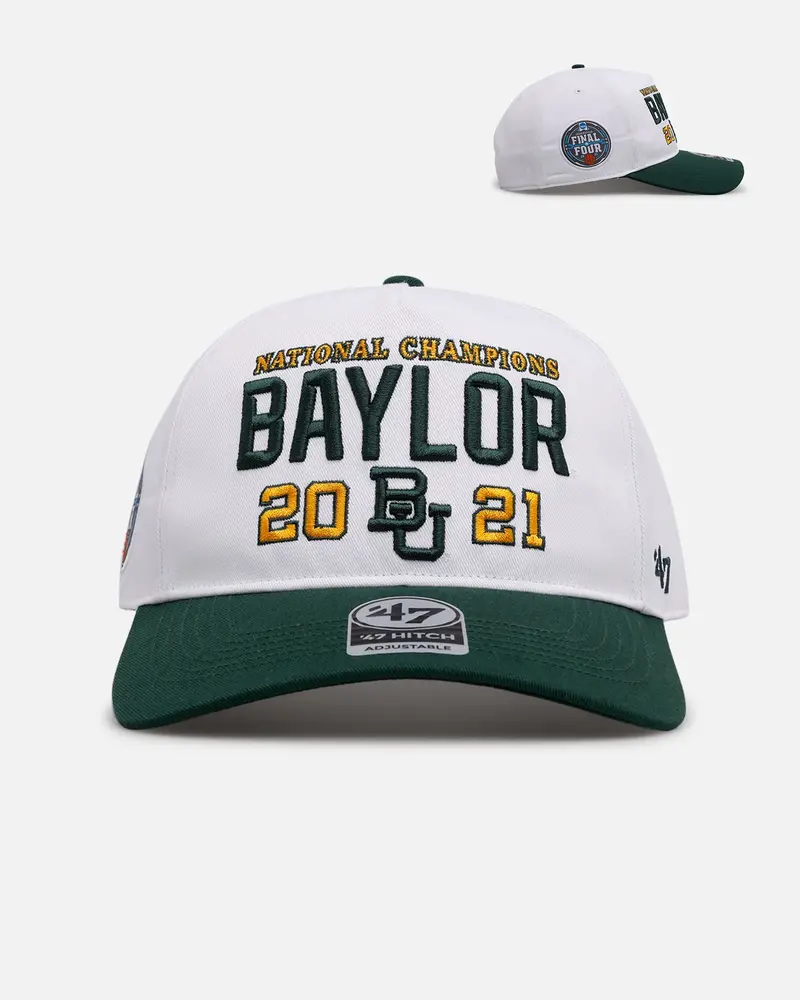 47 Brand Baylor 2021 'March Madness' Hitch Snapback White/Green 1