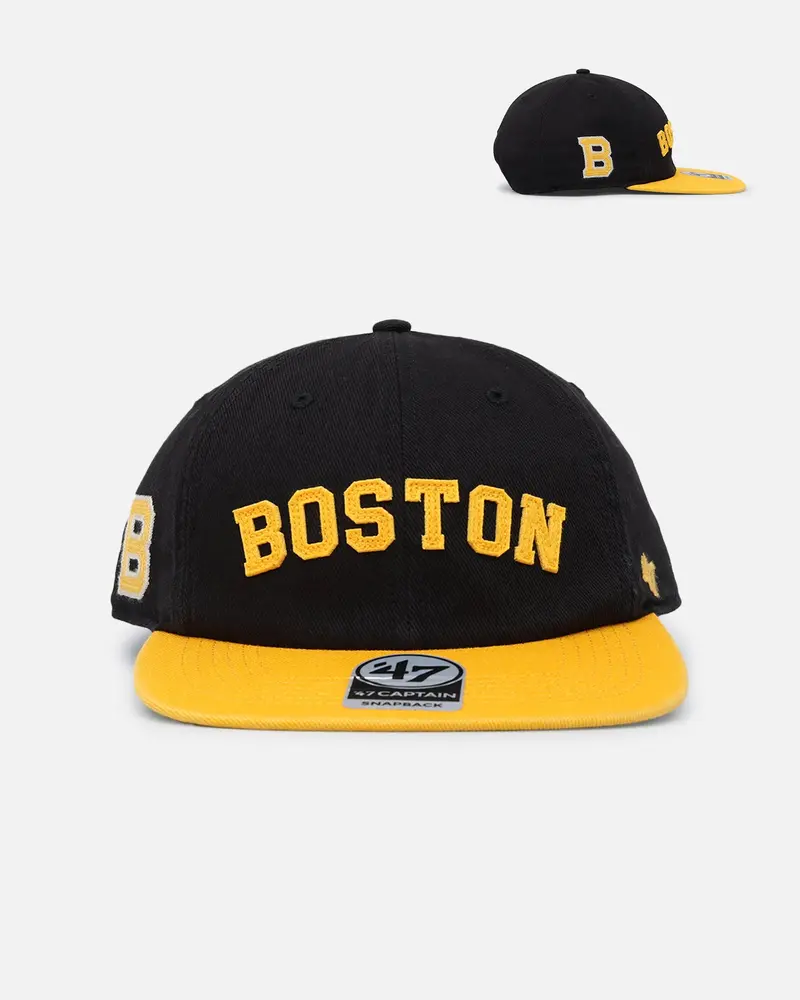 47 Brand Boston Bruins 'Legacy 47 Captain Rl' Club Legacy '47 Captain Snapback Black 1