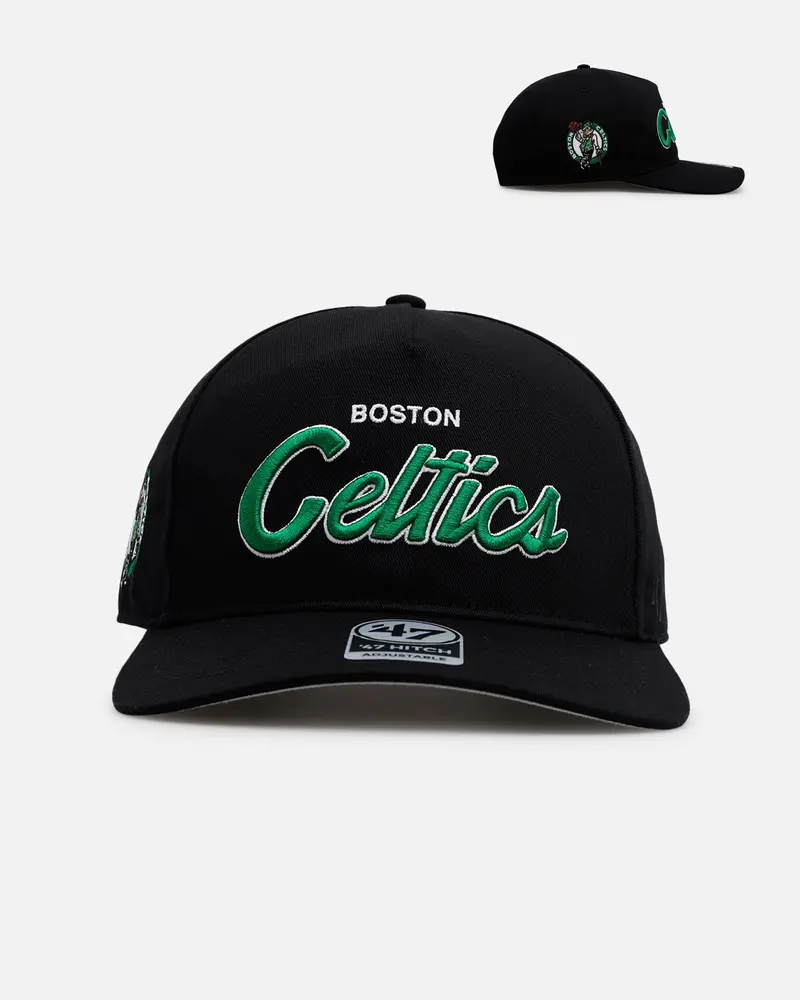 47 Brand Boston Celtics 'Black Dome Script' 47 Hitch Snapback Black 1