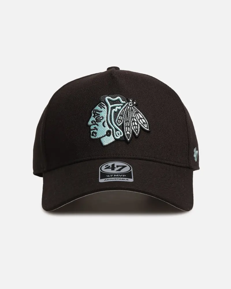 47 Brand Chicago Blackhawks 'Black Turquoise' 47 Mvp Snapback Black/Turquoise 1
