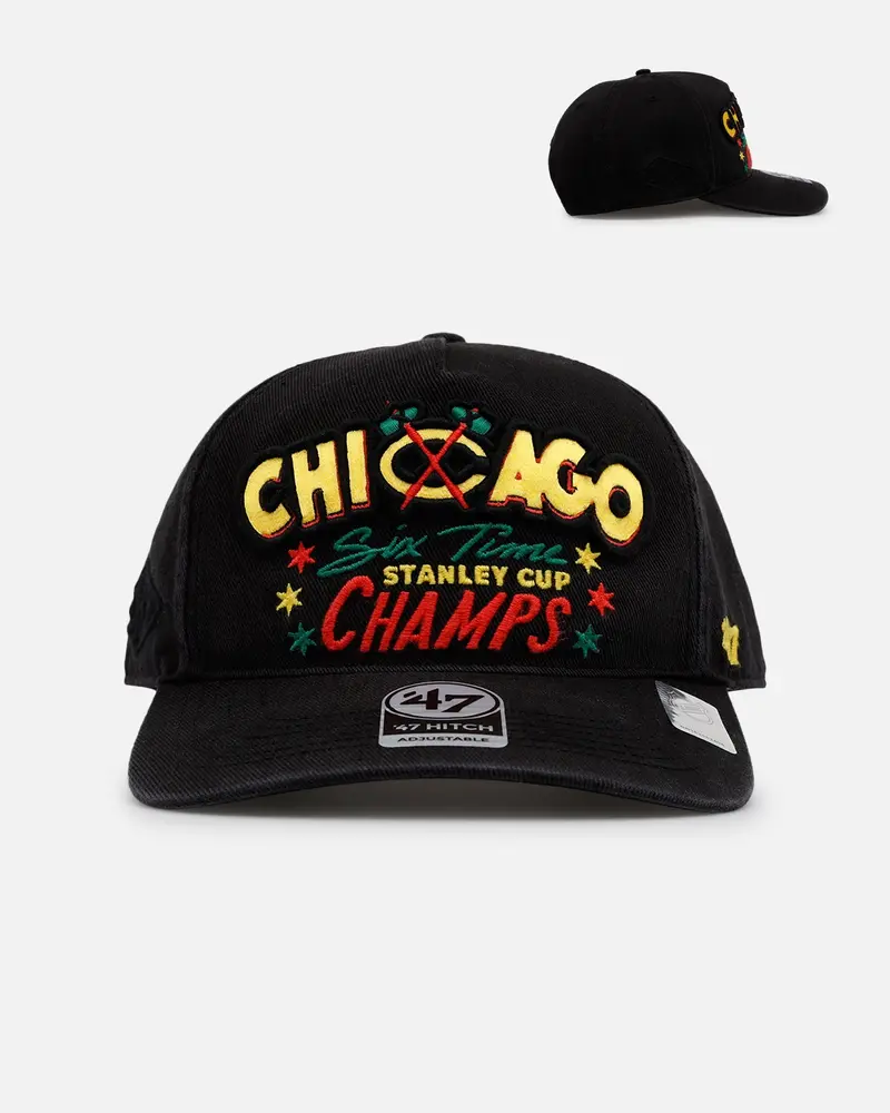 47 Brand Chicago Blackhawks 'Nhl Trophy Case' Premium Hitch Snapback Black 1