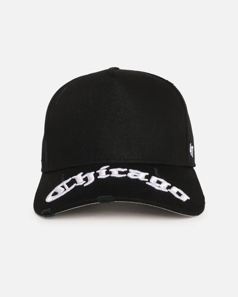 47 Brand Chicago White Sox 'Destruct Gothic Visor' 47 Offside Strapback Black/Black 1