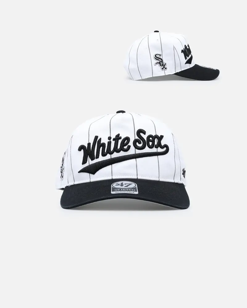 47 Brand Chicago White Sox 'Double Header Pinstripe' '47 Hitch Snapback White 1