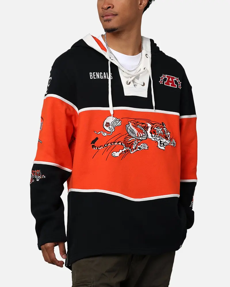 47 Brand Cincinnati Bengals Nfl + Legacy Lacer Hoodie Jet Black 1