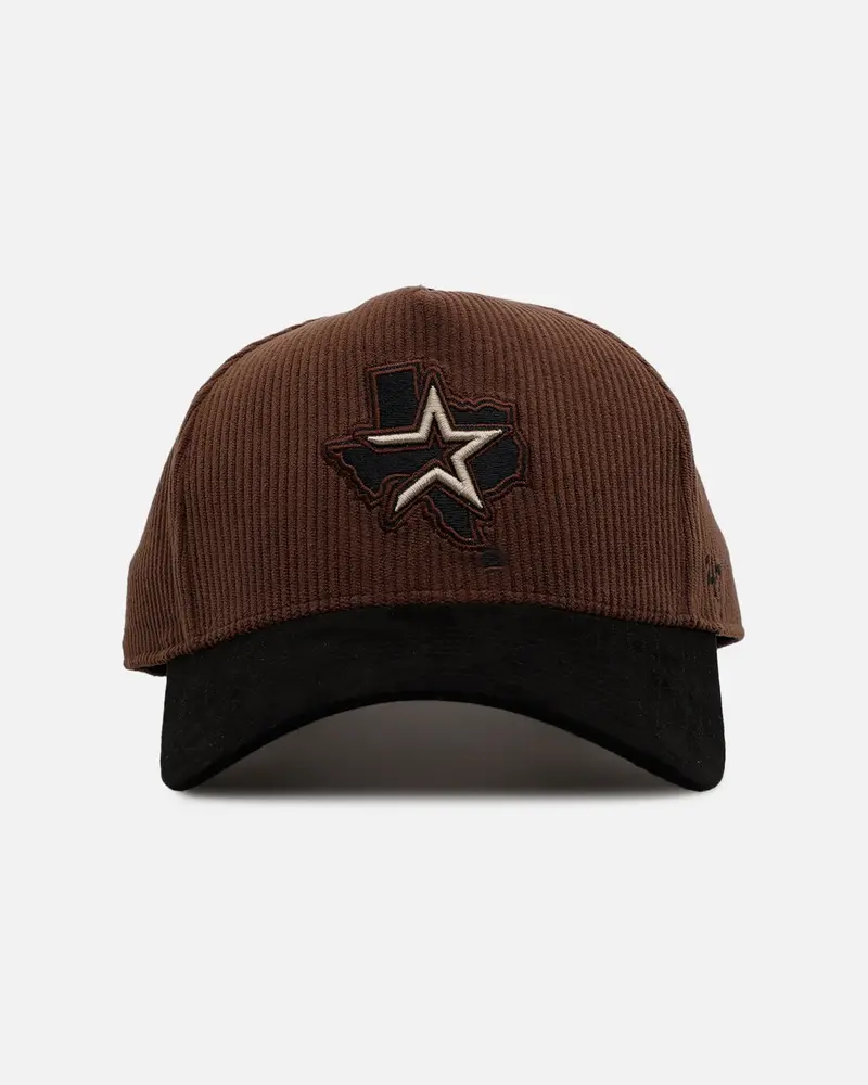 47 Brand Houston Astros 'Barren' Offside Dt Corduroy Snapback Brown/Black 1
