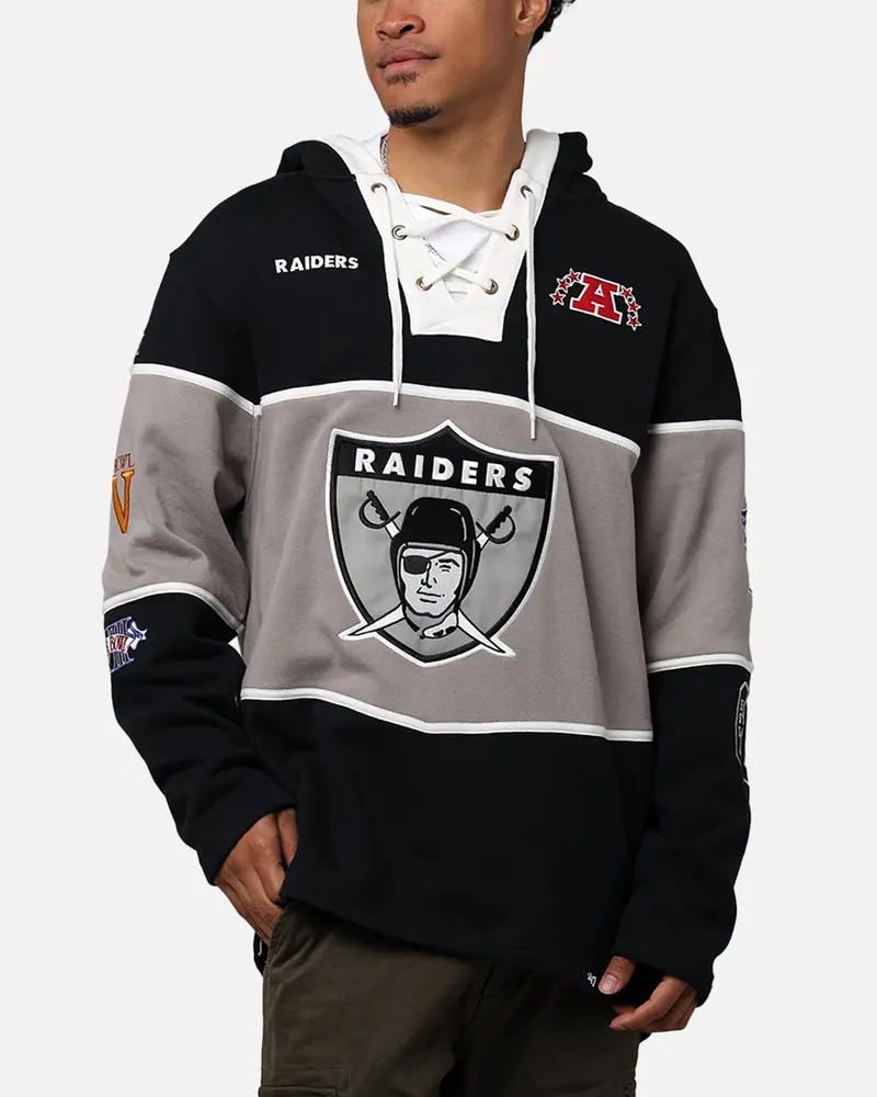 47 Brand Las Vegas Raiders Super Bowl Gridiron Lacer Hoodie Jet Black 1