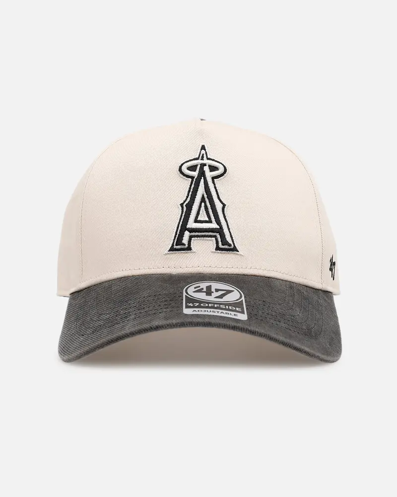 47 Brand Los Angeles Angels 'Washed Black Visor' 47 Offside Snapback Natural 1