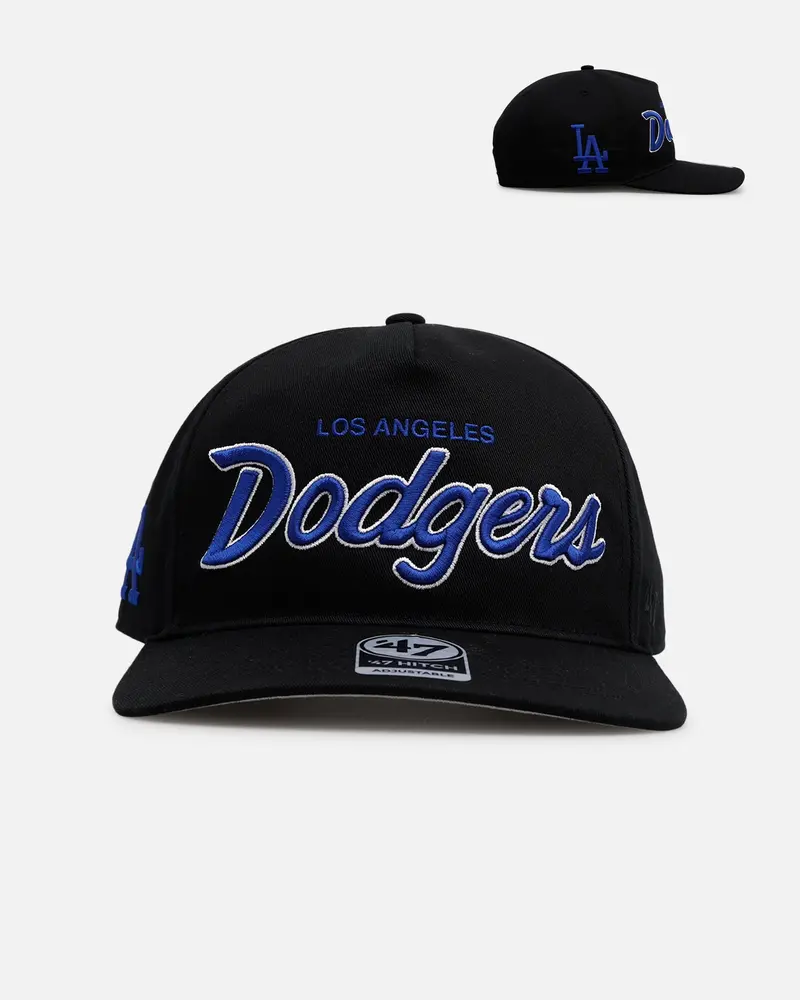 47 Brand Los Angeles Dodgers 'Black Dome Script' 47 Hitch Snapback Black 1