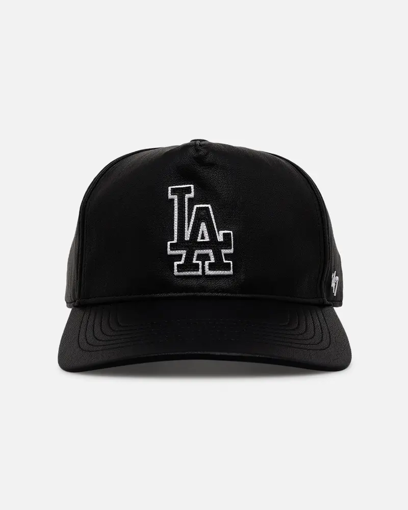 47 Brand Los Angeles Dodgers 'Leather' Hitch Strapback Black 1
