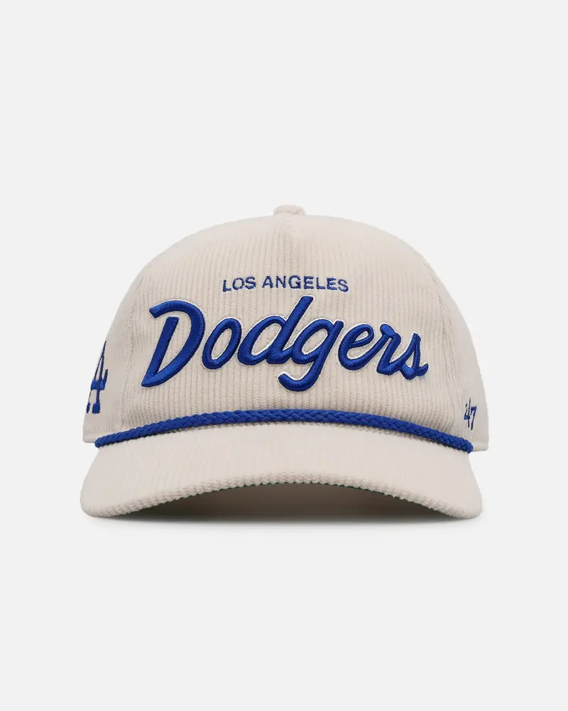 47 Brand Los Angeles Dodgers 'Natural Script' Premium Hitch Corduroy Snapback Natural 1