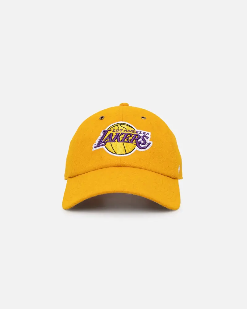 47 Brand Los Angeles Lakers Wooly Clean Up Strapback Gold 1