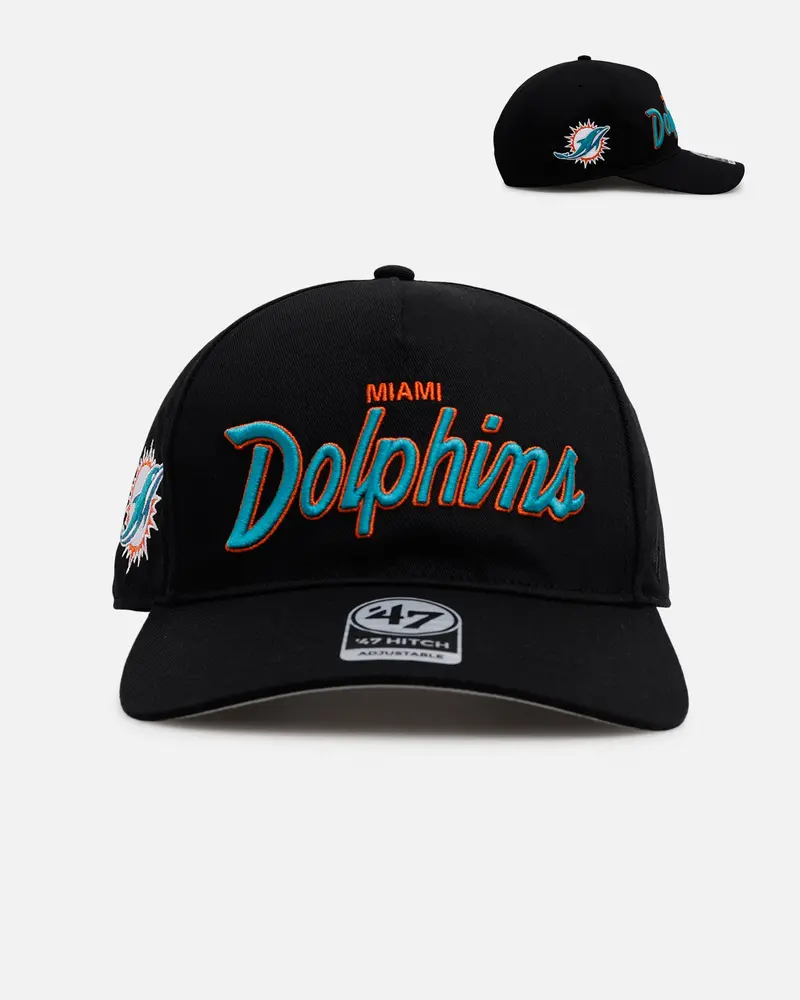 47 Brand Miami Dolphins 'Black Dome Script' 47 Hitch Snapback Black 1