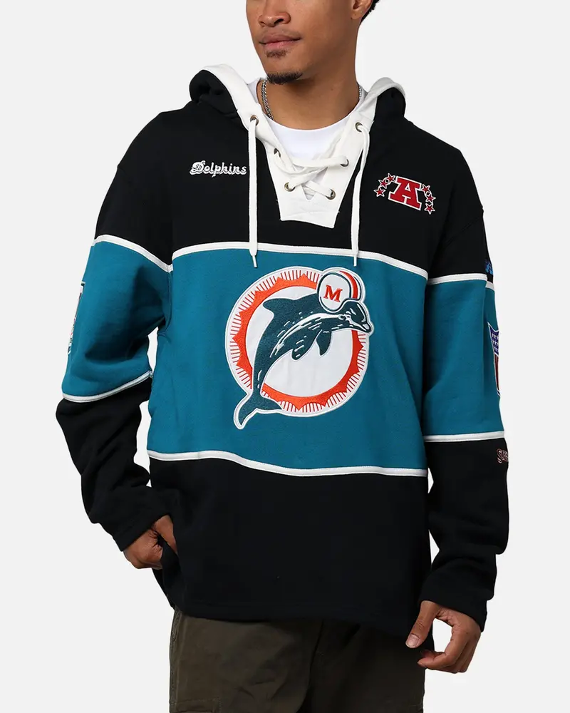 47 Brand Miami Dolphins Super Bowl Gridiron Lacer Hoodie Jet Black 1