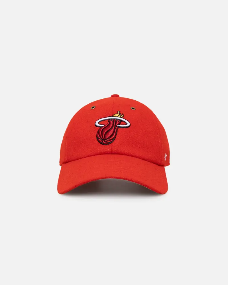 47 Brand Miami Heat Wooly Clean Up Strapback Red 1