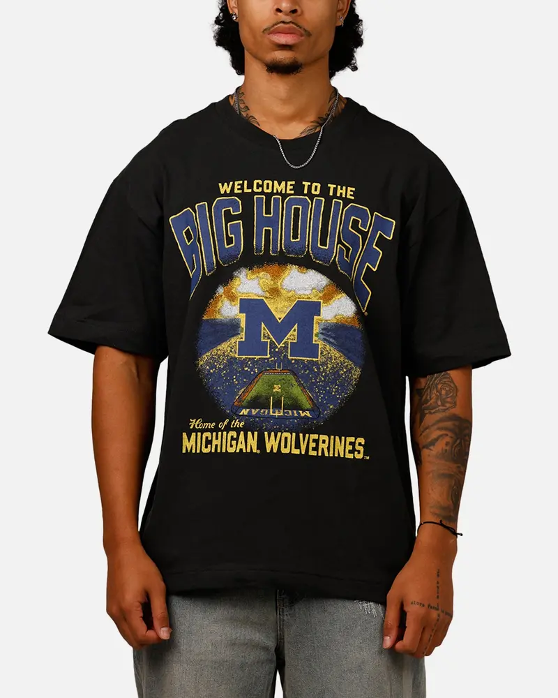 47 Brand Michigan Wolverines 'Ncaa Trophy Case' Premium T-Shirt Black 1