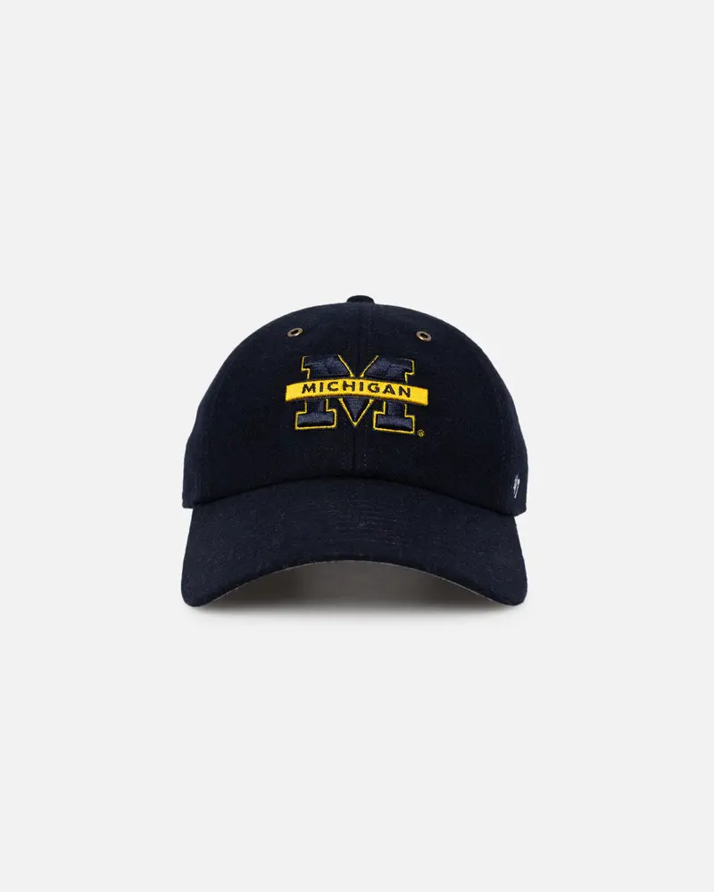 47 Brand Michigan Wolverines Wooly Clean Up Strapback Navy 1