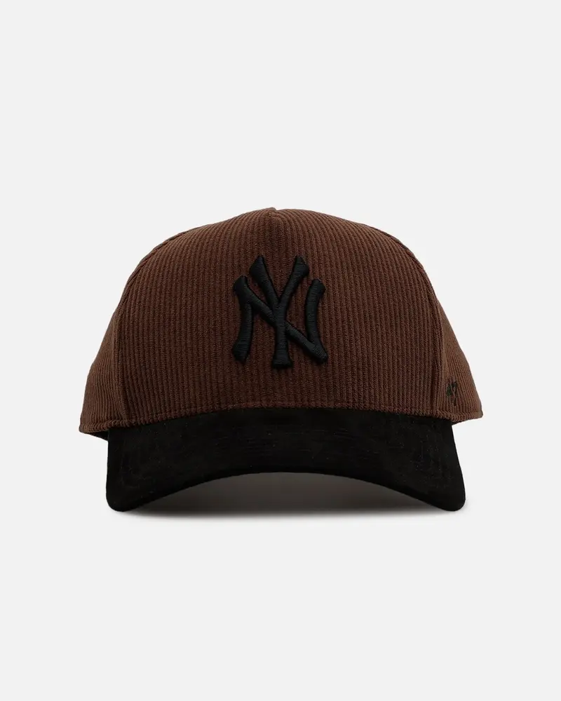 47 Brand New York Yankees 'Barren' Offside Dt Corduroy Snapback Brown/Black 1