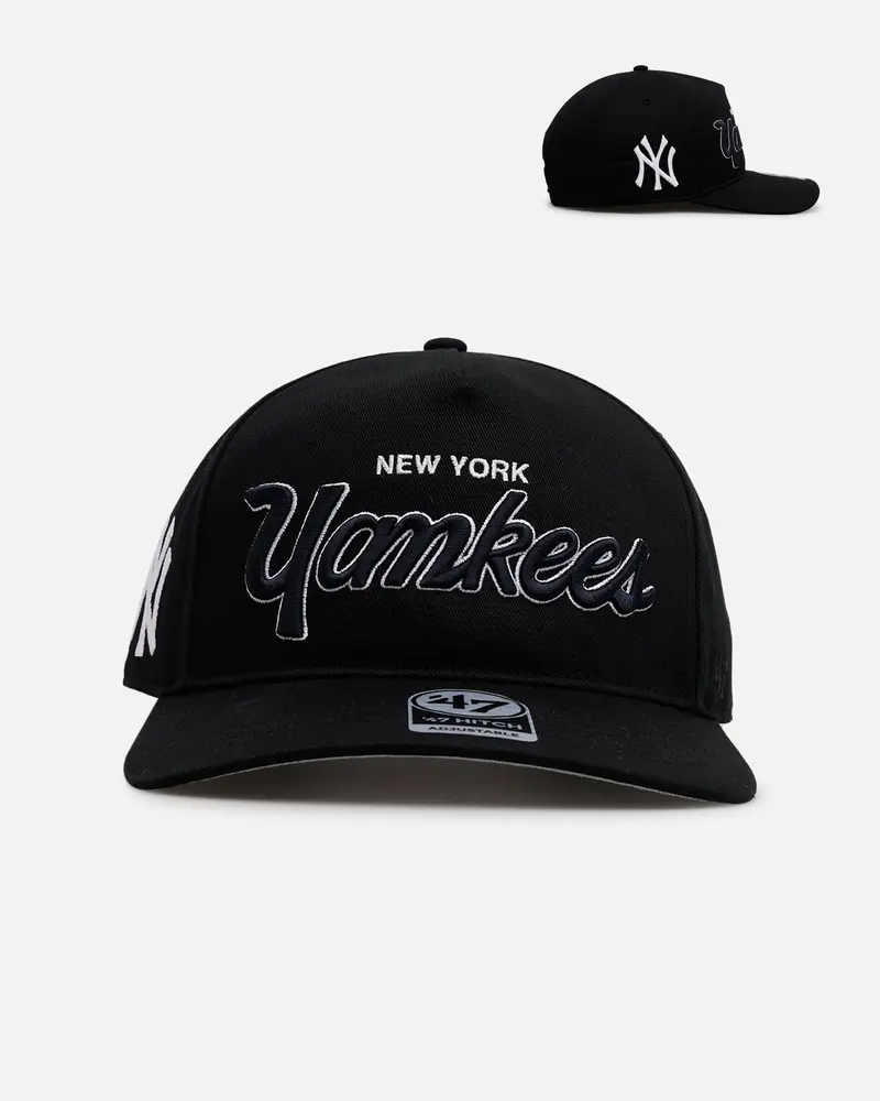 47 Brand New York Yankees 'Black Dome Script' 47 Hitch Snapback Black 1