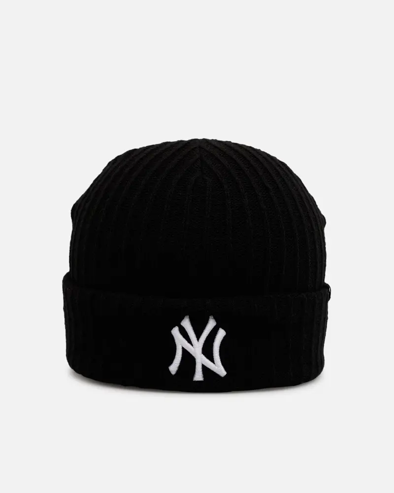 47 Brand New York Yankees Harbor Cuff Knit Beanie Black 1