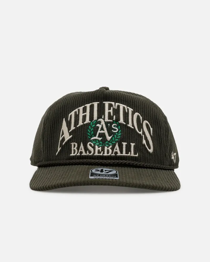 47 Brand Oakland Athletics 'Pitchout' 47 Hitch Corduroy Snapback Green 1