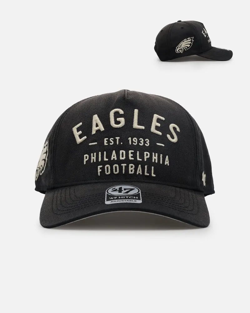 47 Brand Philadelphia Eagles Dusted 47 Hitch Snapback Black 1