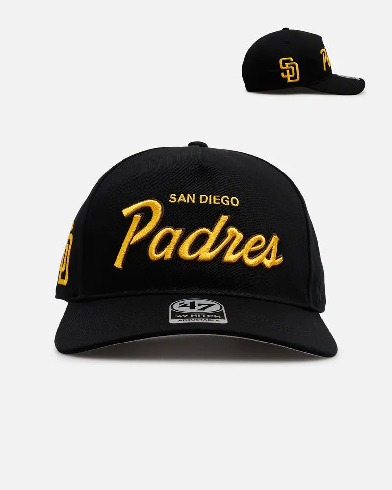 47 Brand San Diego Padres 'Black Dome Script' 47 Hitch Snapback Black 1