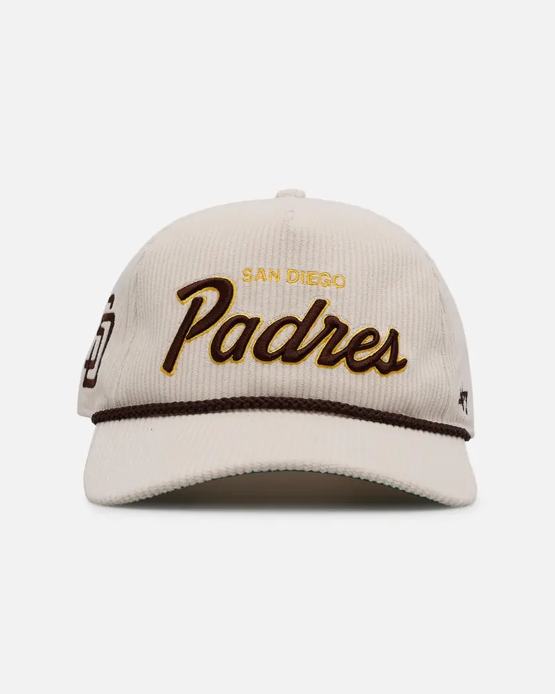 47 Brand San Diego Padres 'Natural Script' Premium Hitch Corduroy Snapback Natural 1