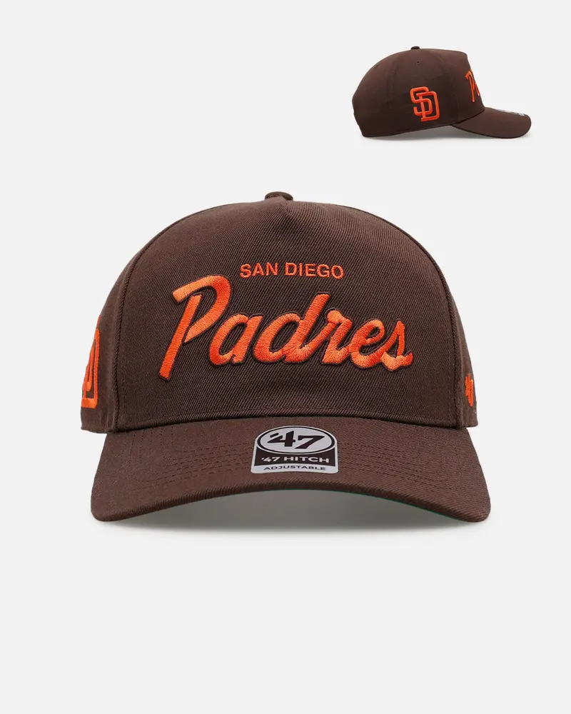 47 Brand San Diego Padres 'Vintage Script' 47 Hitch Snapback Brown 1