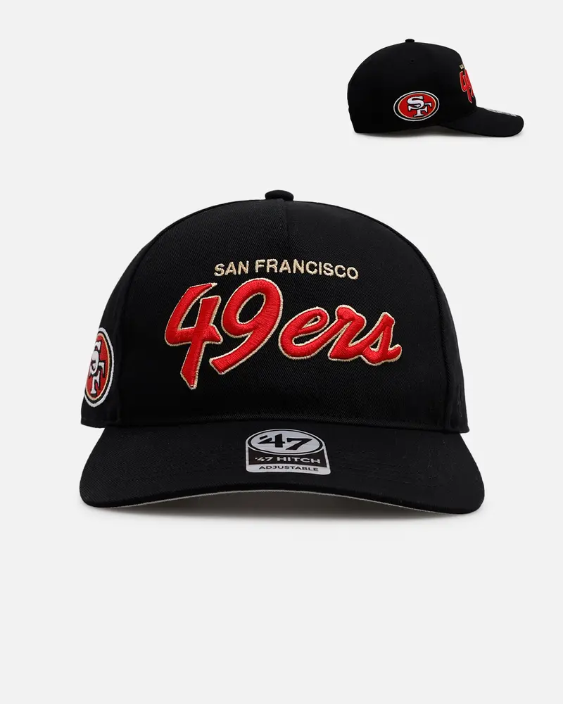47 Brand San Francisco 49Ers 'Black Dome Script' 47 Hitch Snapback Black 1