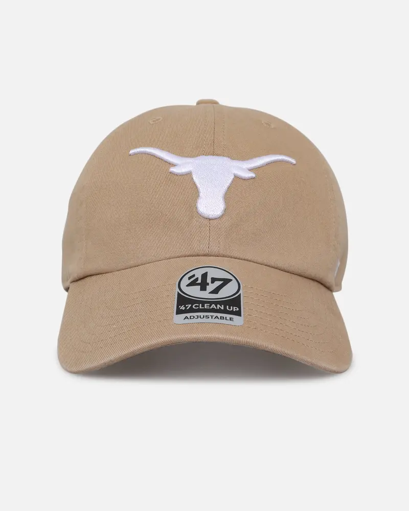 47 Brand Texas Longhorns 47 Clean Up Strapback Khaki/White 1
