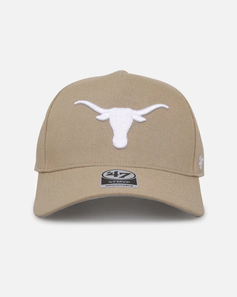 47 Brand Texas Longhorns 47 Mvp Dt Snapback Khaki/White 1