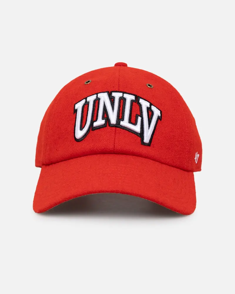47 Brand Unlv Las Vegas Rebbels Wooly Clean Up Strapback Red 1