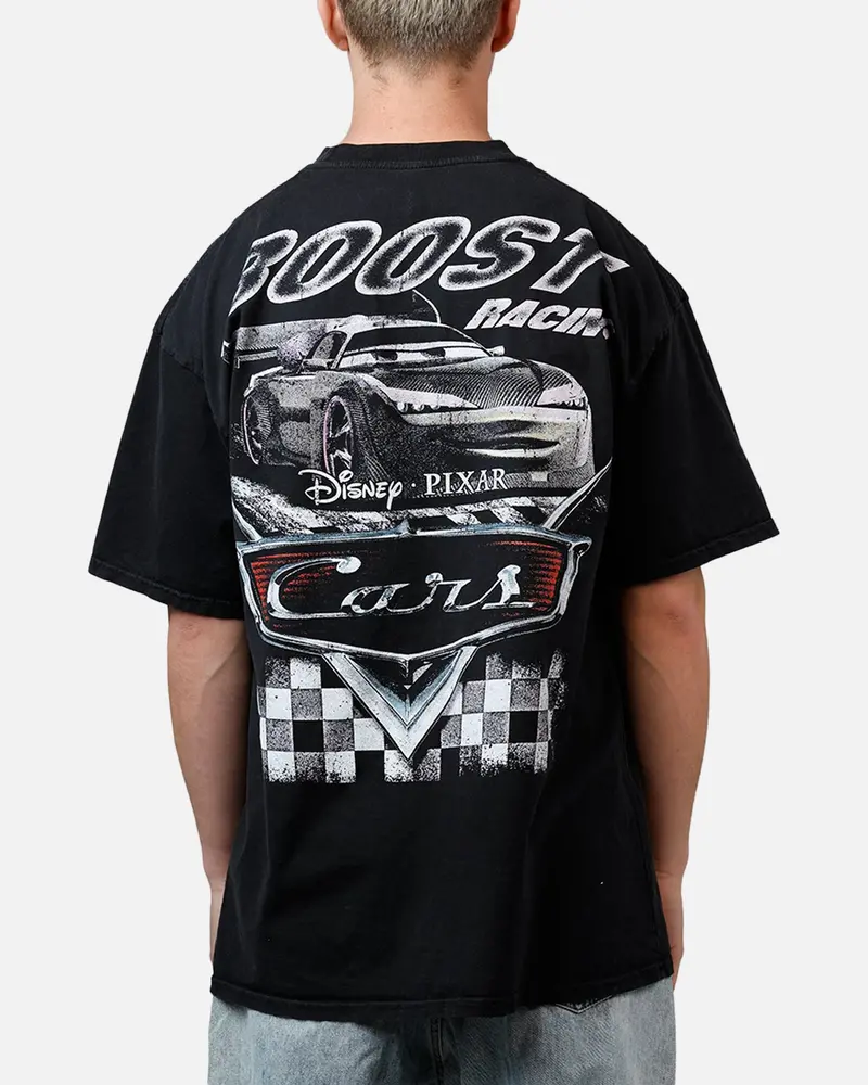 73Studio Disney And Pixar Cars Boost Vintage T-Shirt Black Acidwash 1