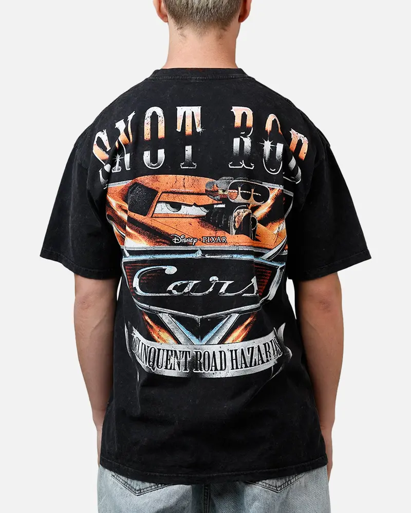 73Studio Disney And Pixar Cars Snot Rod Vintage T-Shirt Black Acidwash 1