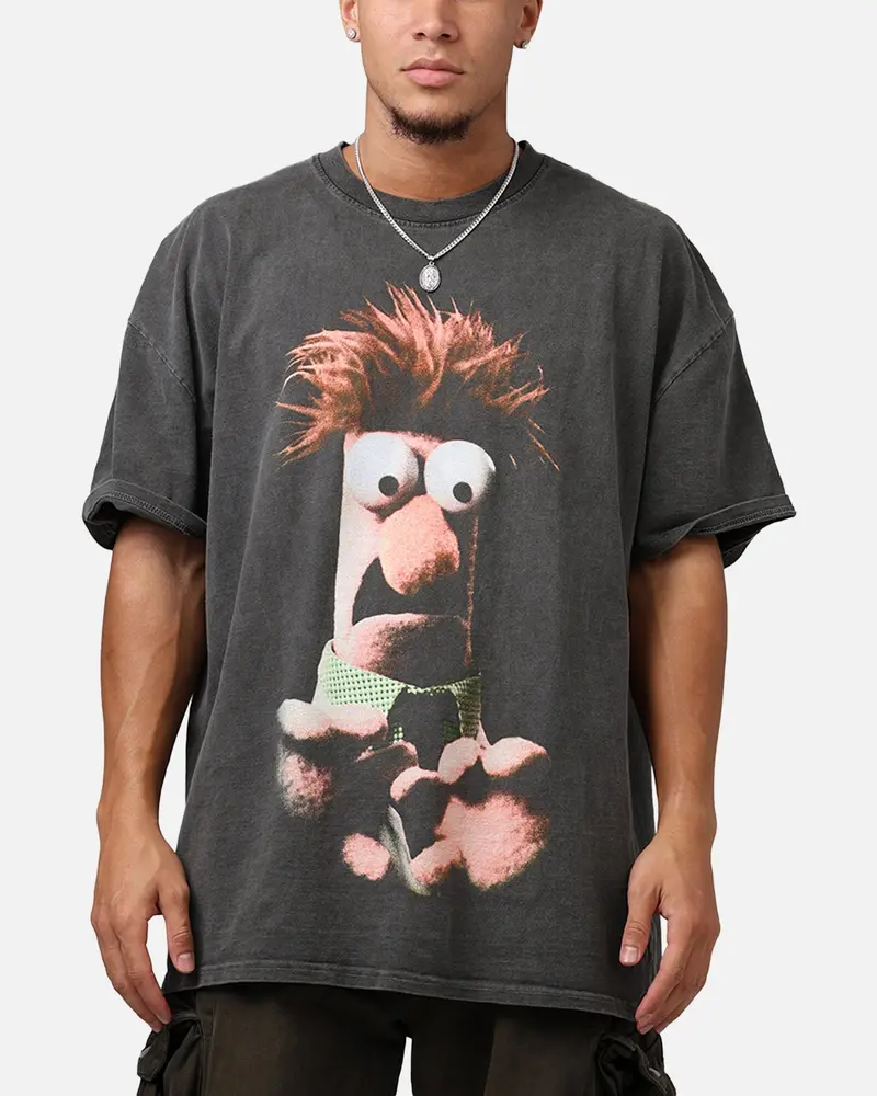 73Studio Disney The Muppets Beaker Heavyweight T-Shirt Black Wash 1