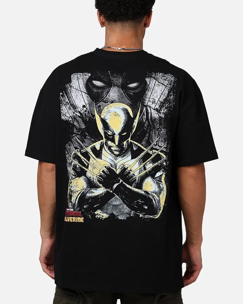 73Studio Marvel Deadpool And Wolverine Heavyweight T-Shirt Black 1